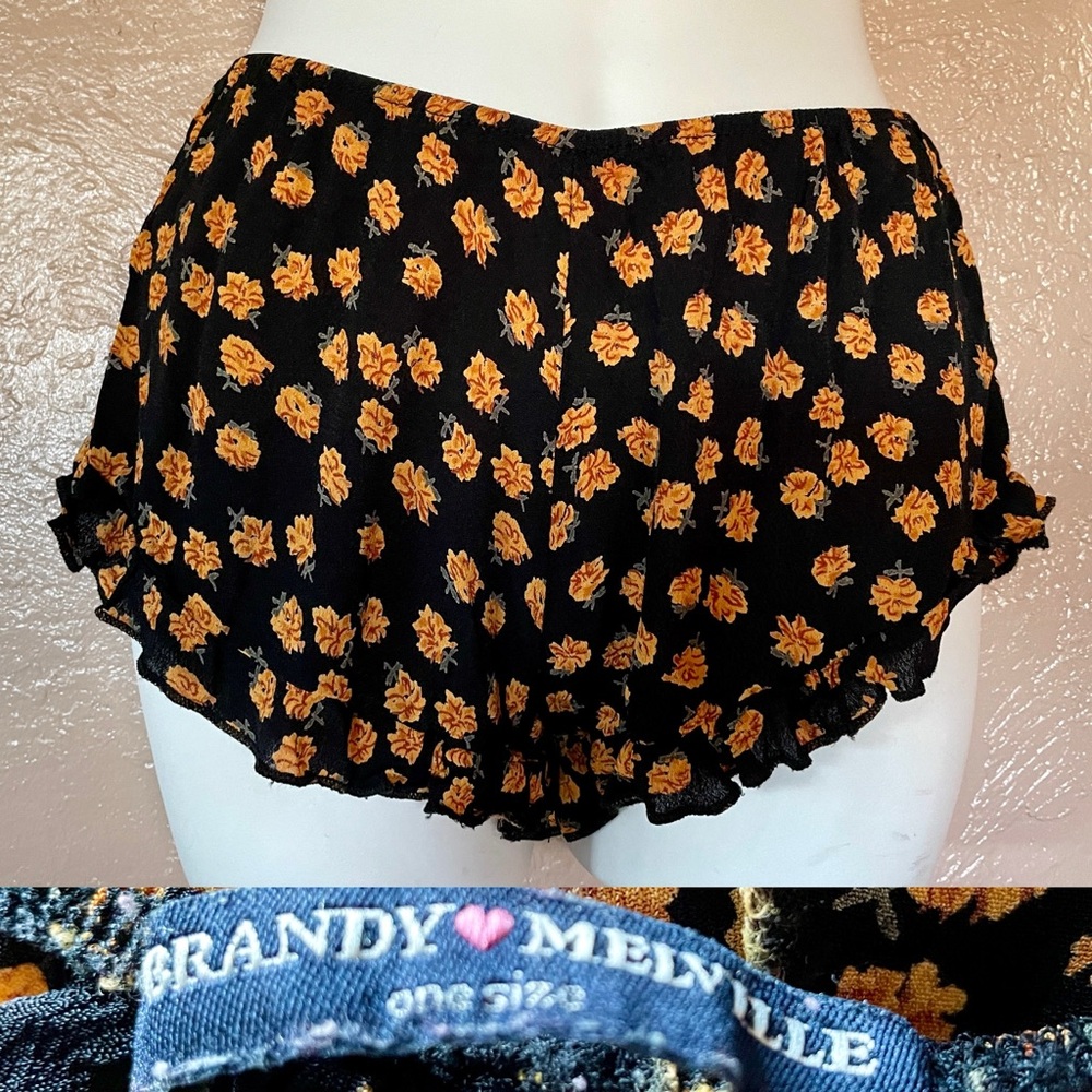 BRANDY MELVILLE Floral Print SHORTS One-Size O/S As-Is